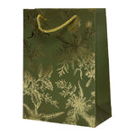 Подарочный пакет Christmas Flowers 24*18 см зеленый