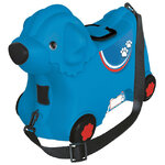Детский чемодан на колесиках Собачка голубой