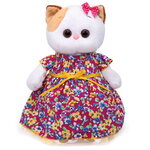 Мягкая игрушка Кошечка Лили в платье с цветочным принтом 27 см
