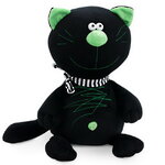 Мягкая игрушка Кот Батон 15 см, черный с зеленым, Orange Exclusive