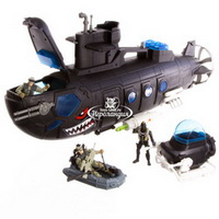 Игровой набор "Боевая субмарина с батискафом", звук, свет, стреляет торпедами