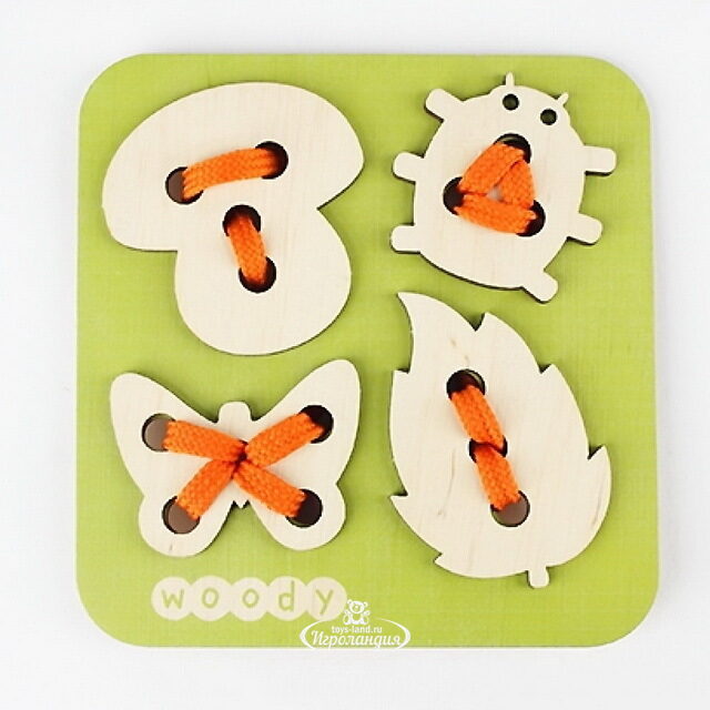 Шнуровка На полянке 14*14 см Woody (Вуди)