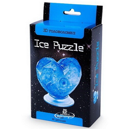 3Д пазл Сердце голубое 8 см, 38 элементов Ice Puzzle