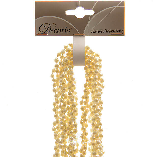 Бусы на елку Алмазная Россыпь 270 см кремовые, пластиковые Kaemingk