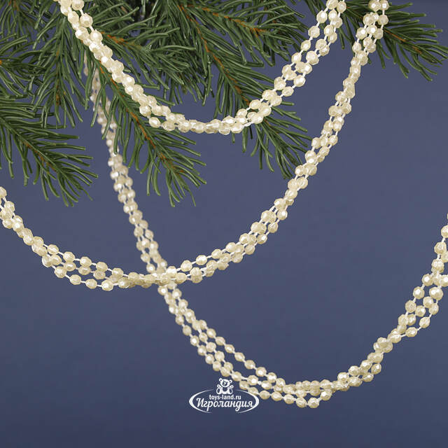 Бусы на елку Алмазная Россыпь 270 см кремовые, пластиковые Kaemingk