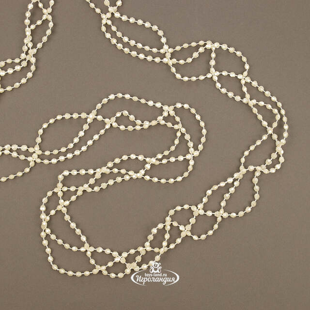 Бусы на елку Алмазная Россыпь 270 см кремовые, пластиковые Kaemingk