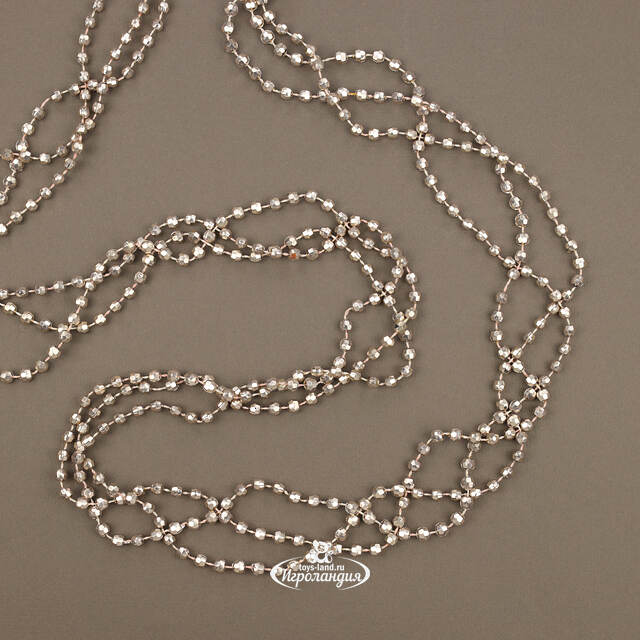 Бусы на елку Алмазная Россыпь 270 см нежно-розовые, пластиковые Kaemingk