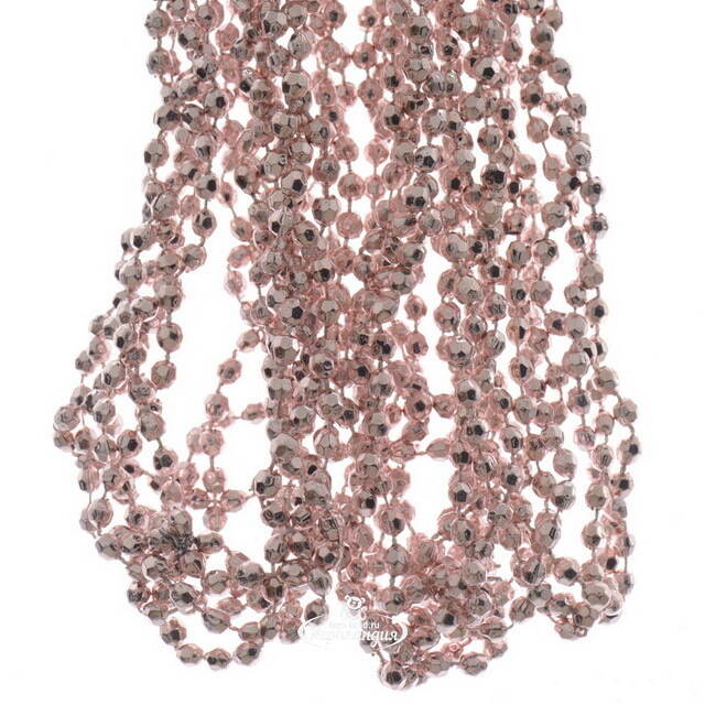 Бусы на елку Алмазная Россыпь 270 см нежно-розовые, пластиковые Kaemingk
