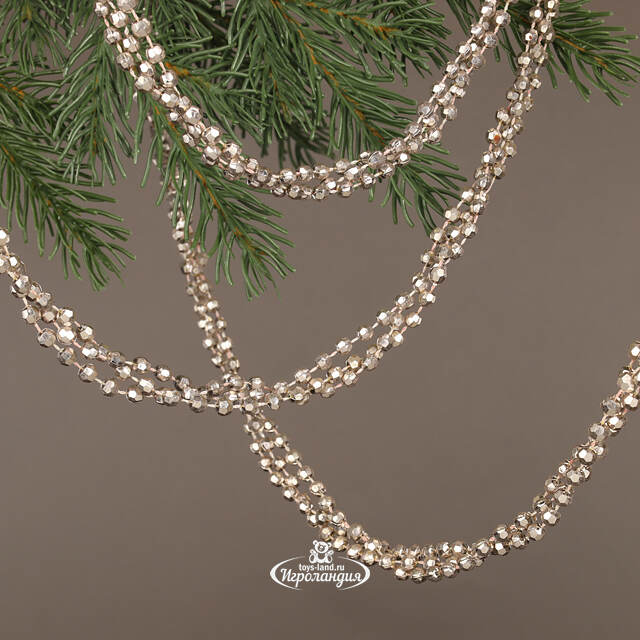 Бусы на елку Алмазная Россыпь 270 см нежно-розовые, пластиковые Kaemingk