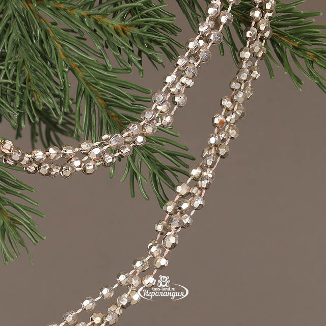 Бусы на елку Алмазная Россыпь 270 см нежно-розовые, пластиковые Kaemingk