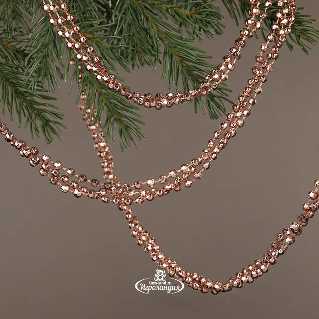 Бусы на елку Алмазная Россыпь 270 см жемчужно-розовые, пластиковые Kaemingk