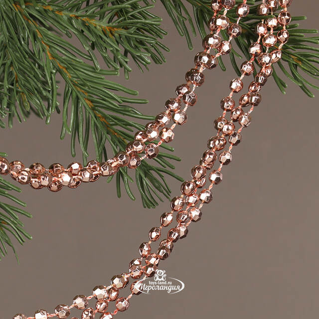 Бусы на елку Алмазная Россыпь 270 см жемчужно-розовые, пластиковые Kaemingk