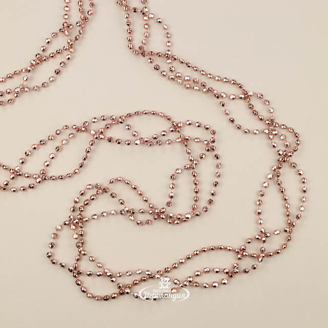 Бусы на елку Алмазная Россыпь 270 см жемчужно-розовые, пластиковые Kaemingk