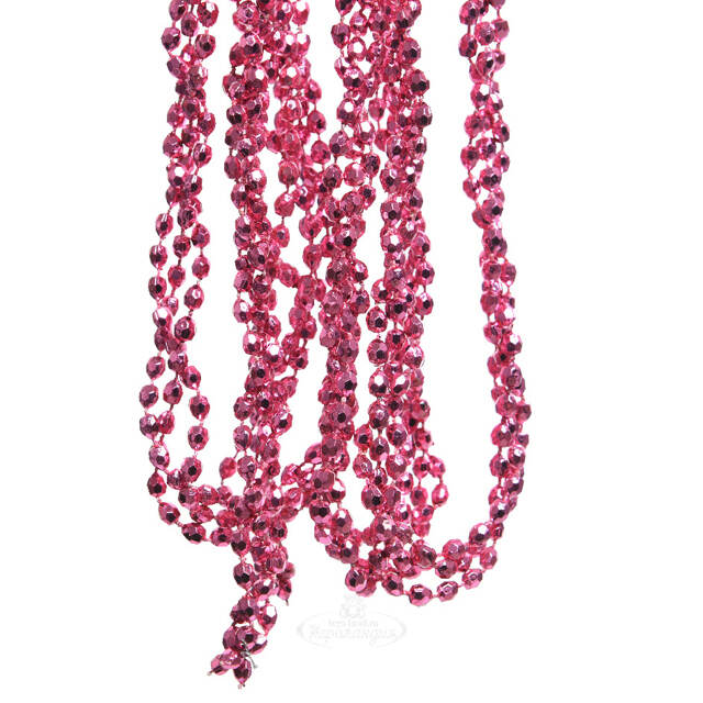 Бусы на елку Алмазная Россыпь 270 см розовая азалия, пластиковые Kaemingk