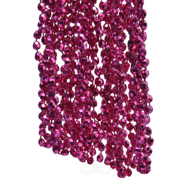 Бусы на елку Алмазная Россыпь 270 см малиновая фуксия, пластиковые Kaemingk