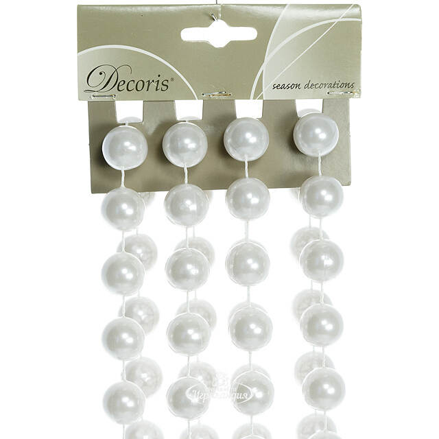 Бусы на елку Гигант 2 см*270 см белые, пластиковые Winter Deco