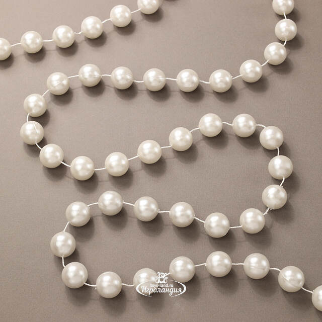 Бусы на елку Гигант 2 см*270 см белые, пластиковые Winter Deco