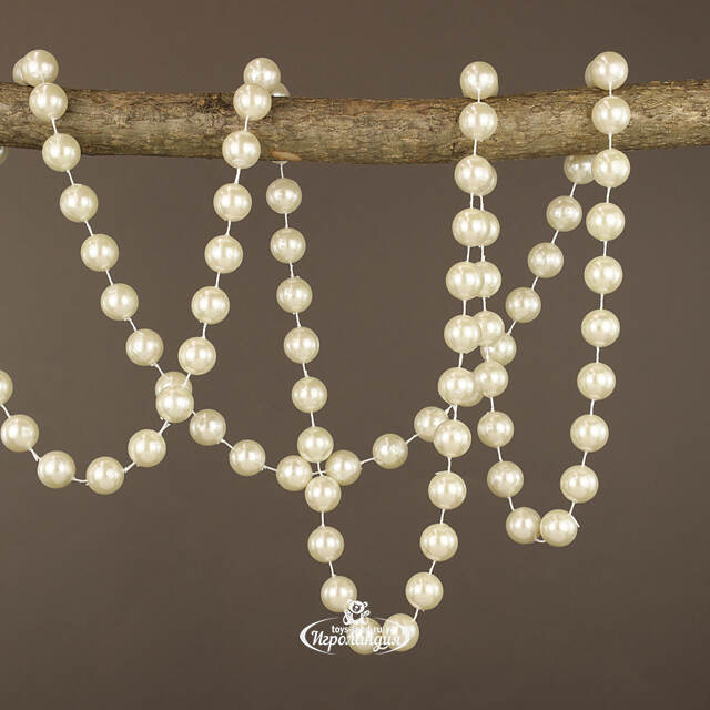 Бусы на елку Гигант 2 см*270 см кремовые, пластиковые Winter Deco