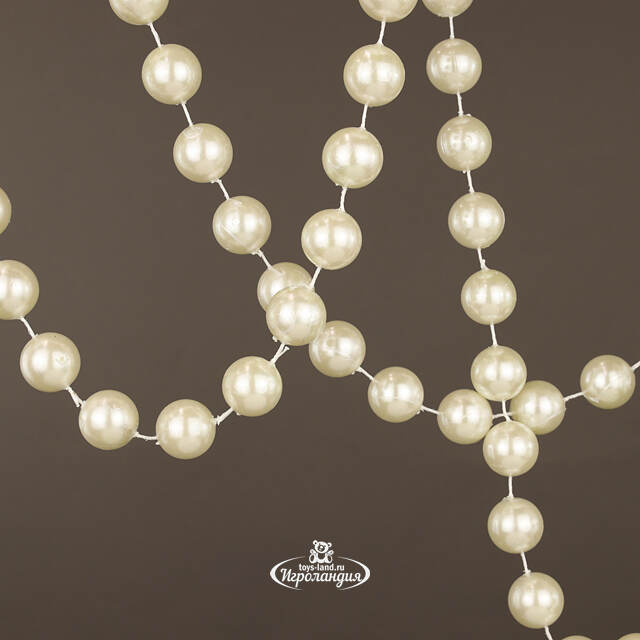 Бусы на елку Гигант 2 см*270 см кремовые, пластиковые Winter Deco