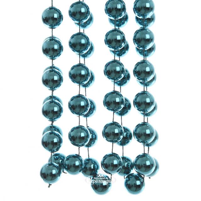 Бусы на елку Гигант 2 см*270 см лазурный синий, пластиковые Kaemingk