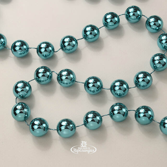 Бусы на елку Гигант 2 см*270 см лазурный синий, пластиковые Kaemingk