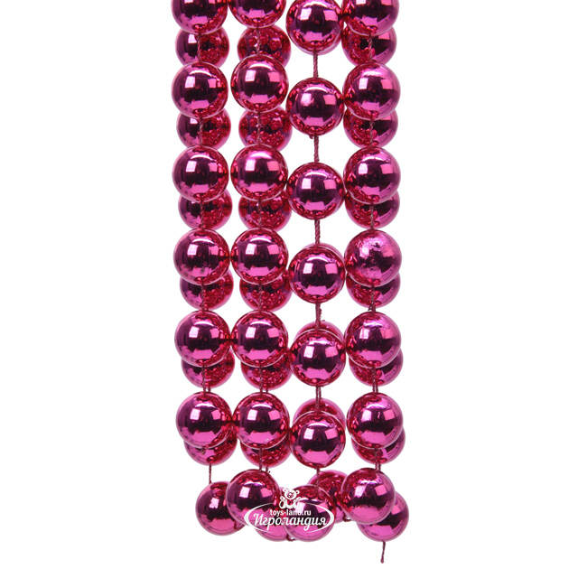 Бусы на елку Гигант 2 см*270 см малиновая фуксия, пластиковые Kaemingk