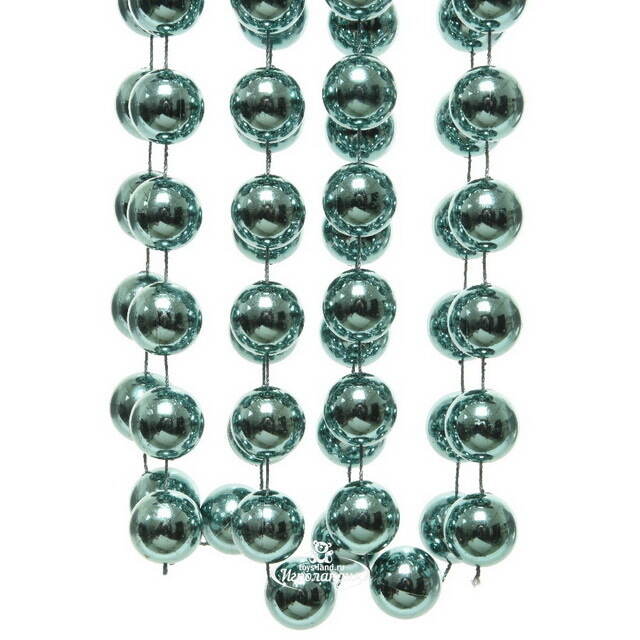 Бусы на елку Гигант 2 см*270 см голубой туман, пластиковые Kaemingk