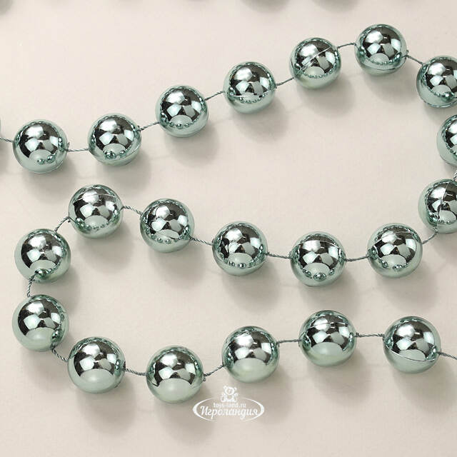 Бусы на елку Гигант 2 см*270 см голубой туман, пластиковые Kaemingk