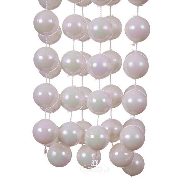 Бусы на елку Гигант 2 см*270 см белый перламутр, пластиковые Winter Deco