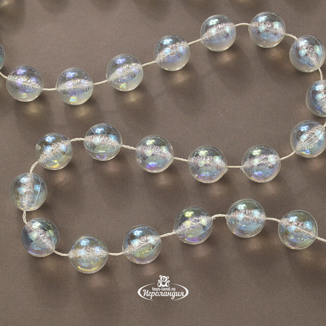 Бусы на елку Гигант 2 см*270 см прозрачный перламутр, пластиковые Winter Deco