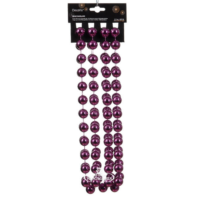 Бусы на елку Гигант 2 см*270 см royal purple, пластик Winter Deco