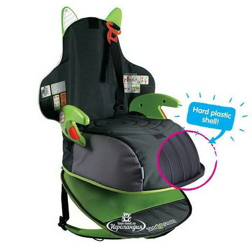 Автокресло-рюкзак Boostapak черно-зеленое от 15 до 36 кг Trunki