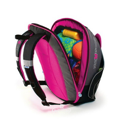Автокресло-рюкзак Boostapak черно-розовое от 15 до 36 кг Trunki