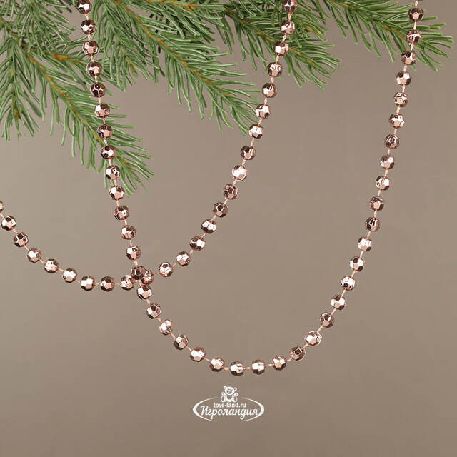 Бусы на елку Diamonds 8 мм*9 м розовый бархат, пластиковые Kaemingk