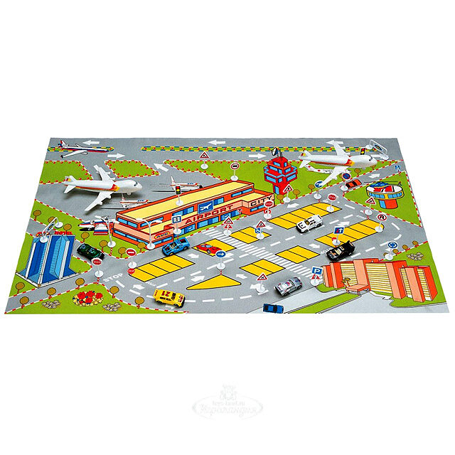 Игровой коврик "Аэропорт", машинки, дорожные знаки, 105*63 см AVC (АВК)