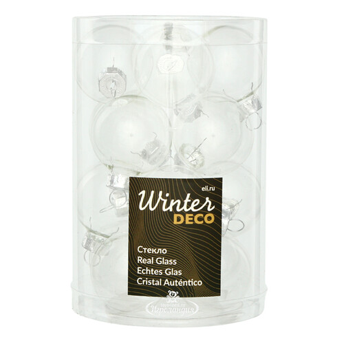 Набор стеклянных шаров 3.5 см прозрачный, 16 шт Winter Deco
