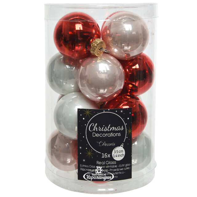 Коллекция стеклянных шаров Made with Love 3.5 см, 16 шт, глянцевые Winter Deco