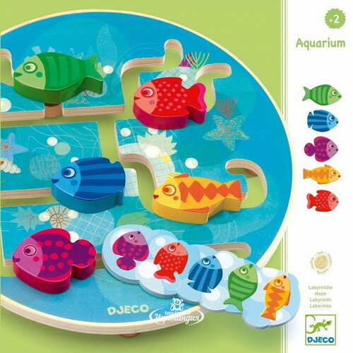 Развивающая игра-головоломка для малышей Рыбки 25 см дерево Djeco