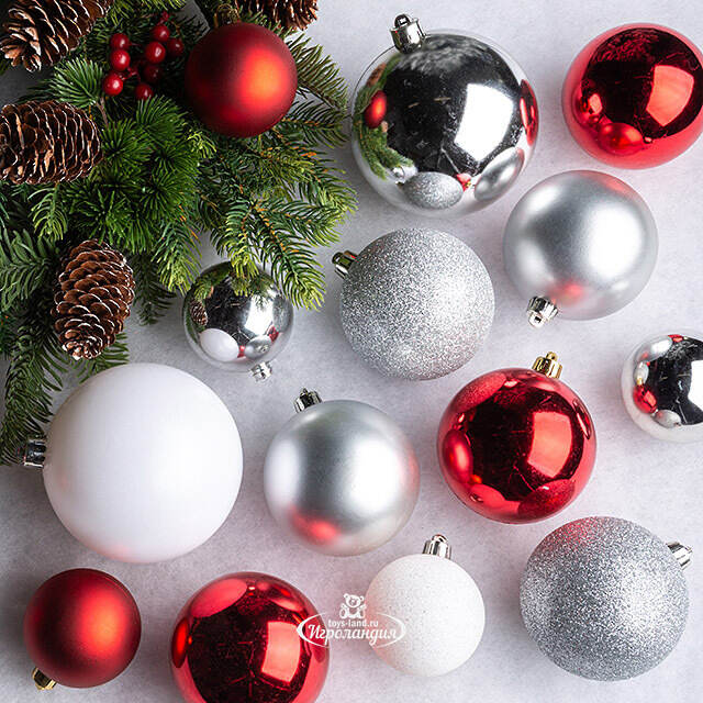 Набор пластиковых шаров Cosmo Зимняя Ягода, 6-10 см, 26 шт Kaemingk