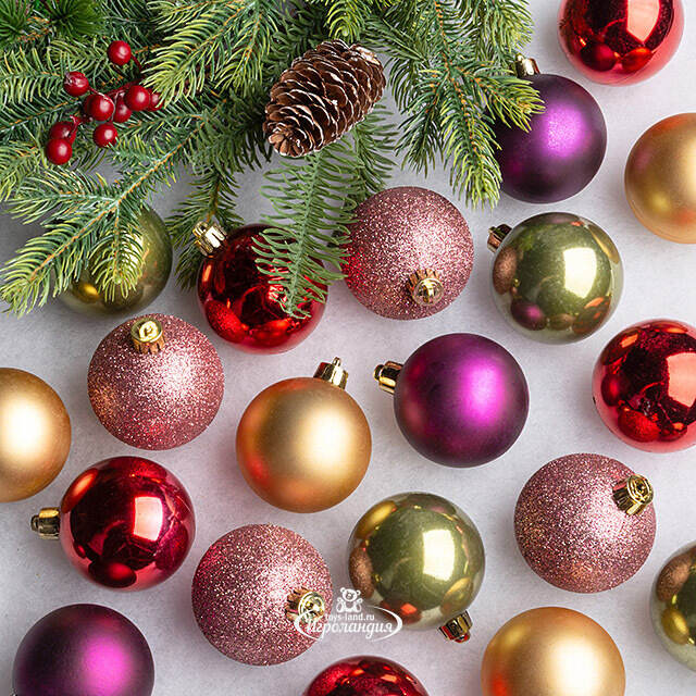 Коллекция пластиковых шаров Gracy - Блистательный Вечер 6 см, 30 шт Kaemingk