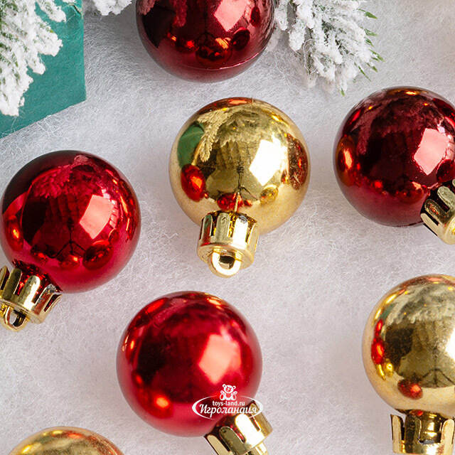 Набор пластиковых шаров Блеск - Золотая Осень 3 см, 14 шт Kaemingk