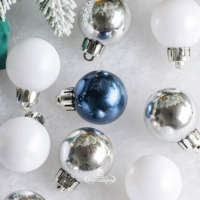 Набор пластиковых шаров Блеск - Полярная Ночь 3 см, 14 шт Kaemingk