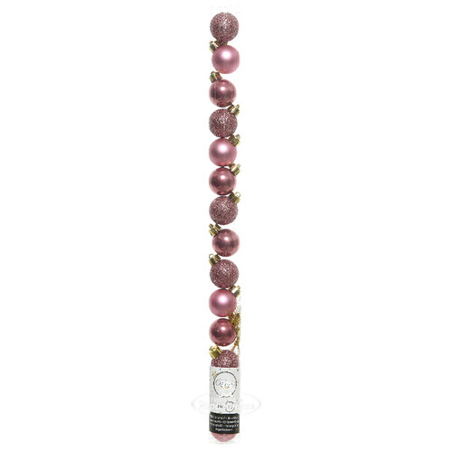 Набор пластиковых шаров Блеск 3 см розовый бархат, 14 шт Kaemingk