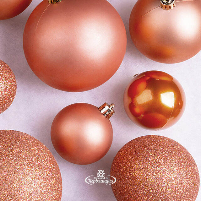 Набор пластиковых шаров Cosmo Красный апельсин, 6-10 см, 26 шт Winter Deco