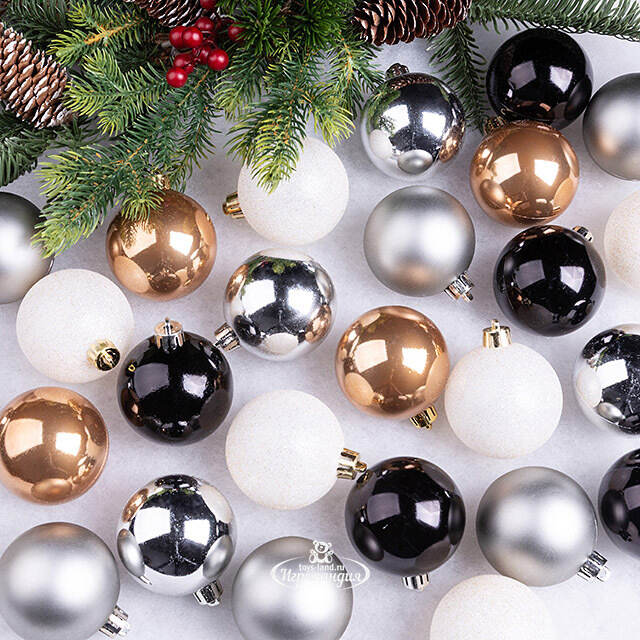 Коллекция пластиковых шаров Gracy - Венецианский Мрамор 6 см, 30 шт Winter Deco