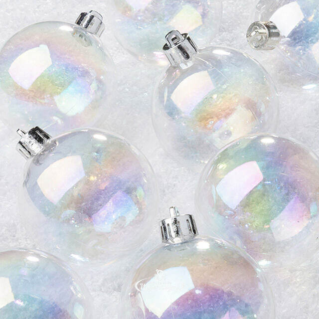 Набор пластиковых шаров Прозрачный Перламутр 6 см, 12 шт Winter Deco