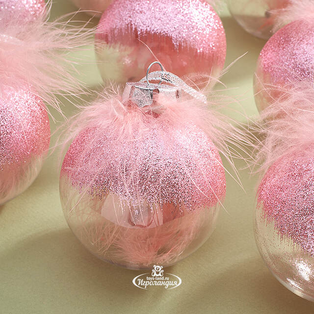 Набор пластиковых шаров Розовый Фламинго 8 см, 12 шт Kaemingk