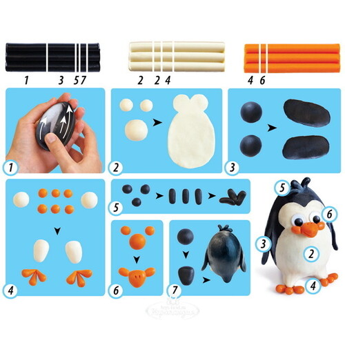 Набор для творчества 3D-лепка Пингвин Шар Папье