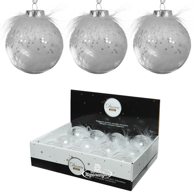 Набор пластиковых шаров Лебединое Озеро 8 см, 12 шт Kaemingk