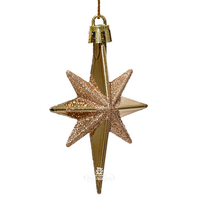 Елочная игрушка Вифлеемская Звезда 8 см глянцевая, 2 шт Kaemingk